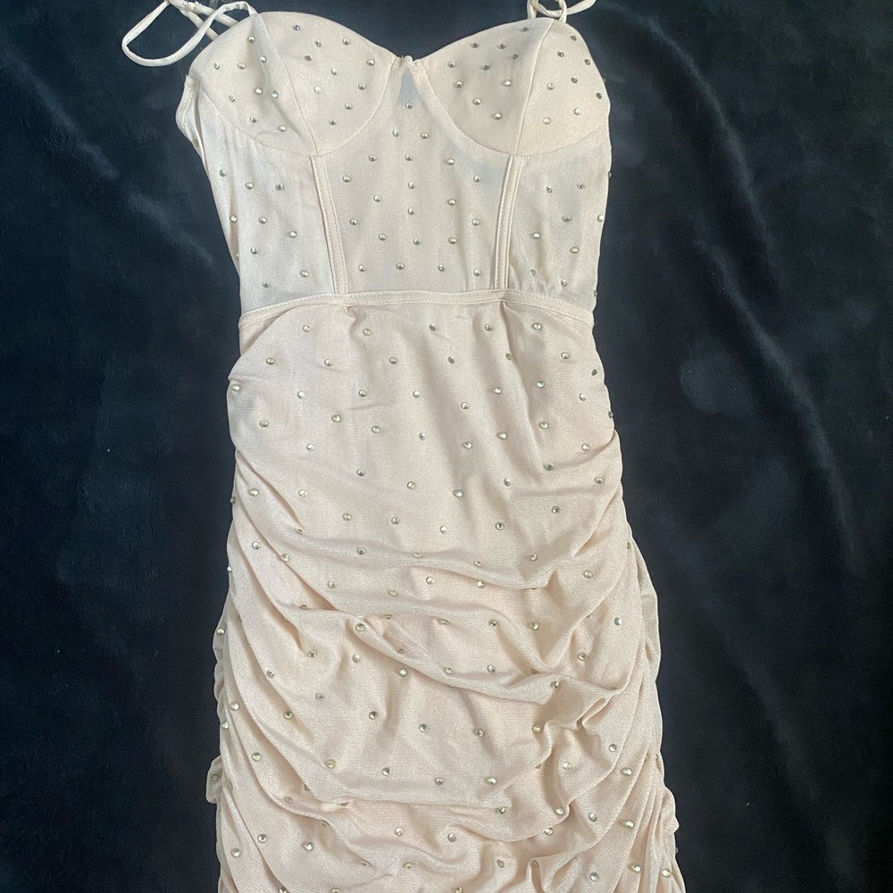 Privy White Ruched Bodycon Mini Dress